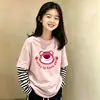 Camiseta de manga larga con retazos de algodón puro para niñas, nueva y versátil, elegante, estilo dos piezas falsas, para niñas mayores, primavera y otoño 2026