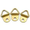 Gancho de Fixação Triangular Dourado de Tamanho Médio para Molduras de Quadros, Gancho para Ponto Cruz com Fio Dourado Grosso