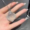 Pingente de Buda de calcedônia de gelo alto S925 pingente de Buda de calcedônia de gelo incrustado em prata colar de folhas de feijão de quatro estações de ágata branca
