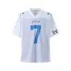Marca de Nicho Tendencia Corea del Sur Retro Americano Cuello en V Retazos Estampado de Letras Manga Corta Camiseta Malla Digital Camiseta Deportiva