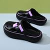 Sapatos Furados Femininos de Verão de Cintura Alta Antiderrapantes Respiráveis Chinelos Sola Grossa de EVA Fofos Resistentes ao Desgaste Pés Sem Cheiro Chinelos Baotou