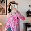 Nova Blusa Feminina de Verão 2026 Fina com Proteção Solar, Estampa de Letras, Rede Tie-Dye, Manga Longa, Levemente Transparente, Blusa de Proteção Solar de Corte Solto