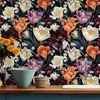 Pegatina de Pared Floral Romántica Autoadhesiva Papel Tapiz Resistente a la Humedad y al Moho Ecológico Lujo Ligero Decorativa para Pared de Dormitorio Armario Renovación