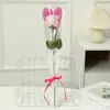 Bolsa de Embalaje de Flor Individual con Forma de Corazón de Nuevo Estilo, Materiales de Embalaje Floral DIY para Floristería, Bolsa Transparente Opp para Ramo al por Mayor