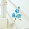 Suministrado directamente por el fabricante, flores tejidas de lana, arte floral de rosa Barbie de tres flores, flores artificiales, adornos de decoración del hogar de alta calidad