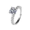 Venta en vivo de anillo de diamantes de imitación de princesa de 2 quilates con temperamento, joyería para mujeres, fabricantes en stock, venta al por mayor