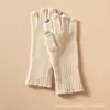 Guantes Sin Dedos 100% Cachemir Puro para Mujer, Modelo Otoño e Invierno 2026, Compatibles con Pantalla Táctil, Cálidos, Resistentes al Frío, Versátiles Guantes de Punto, Diseño Sencillo