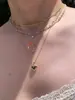 Colar Popular do Xiaohongshu com Estrelas Empilhadas, Coração, Diamante, Corrente para Clavícula com Diamantes Cintilantes, Joia Leve de Luxo, Colar Versátil de Alta Qualidade