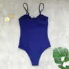 Traje de baño de una pieza sin tirantes para mujer 2026 Estilo nuevo Color sólido Hueco Triángulo Una pieza Falda pareo Aliexpress