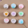 Cuentas de Pata de Gato 3D de Color Carbón Lindas de Dibujos Animados con Agujero Recto Accesorios para Cadena de Teléfono DIY Pulsera Pendiente Colgante