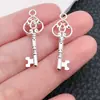 Serie de Colgantes de Llave de Amor con Alas de Plata Brillante de Lujo Sencillo Colgante para Collar DIY Accesorios para Pareja de Moda