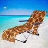 Nueva funda de microfibra para silla de playa, toalla reclinable, bolsa de toalla de playa, impresión digital 3D, serie leopardo, funda para silla