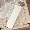 Meias Femininas Finas de Malha Respirável para Primavera e Verão, Meia até a Panturrilha, Cor Sólida Simples Sem Costura Estilo Folgado, Meia Fina Estilo Ballet Lolita