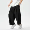 Verano 2025 Nuevo Transfronterizo Tallas Grandes Pantalones Casuales de Pierna Ancha para Hombre Moda Amazon Pantalones de Algodón y Cáñamo para Hombre Chino
