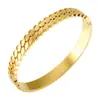 Pulseira de Aço Titânio Personalizada Oval em Formato de Favo de Mel de Nicho, Simples e Personalizada, Design Abridor, Pulseira de Aço Inoxidável Banhada a Ouro