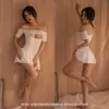 Lencería sexy, pijama sexy con transparencias, tentación uniforme, camisón sin extracción, conjunto de deseo ardiente y puro 484