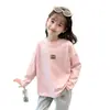 Camisetas con Estampado de Dibujos Animados para Niñas Primavera y Otoño 2026, Camisetas de Moda, Camisas Nuevas de Algodón Puro de Manga Larga para Niños