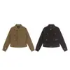 Chaqueta Corta de Gamuza con Solapa Estilo Americano para Hombre, Chaqueta de Trabajo Estilo Old Money Nueva Primavera y Otoño 2026 para Mujer