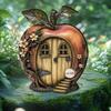 Puerta de madera creativa de Pascua con forma de manzana, girasol, seta, casa, adornos artesanales decorativos de madera en 2D.