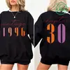 Sudadera Casual de Cumpleaños para Mujer de 30 Años, Ropa Deportiva Fina de Alta Calidad, Camiseta para Chica de Cumpleaños, Est 1996, Sudaderas 3