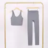 Conjunto de Chaleco en U y Pantalones Cortos Lulu Df con Etiqueta, Disponible para Envío Directo, Cuello Alto Ajustado, Conjunto de Yoga Elástico