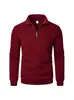 Moletom casual com meio zíper e gola alta, transfronteiriço, moderno, estiloso, simples, para o dia a dia, folgado, plus size, pulôver masculino de fleece