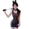 Noche Larga Ropa Interior Sexy para Mujer Sexy con Pedrería Corte Lateral en la Cintura Sin Mangas Vestido Bodycon Transparente Malla Ajustada Vestido 5379