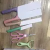 Em estoque kit cortador de macaron cor trigo palha cortador conjunto de 6 peças faca e tesoura de aço inoxidável combinação kit presente