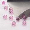 Venta al por mayor de fábrica cuentas redondas rosas circonita gema sintética cuentas esféricas lisas 3-12 mm cuentas redondas rosas piedra desnuda