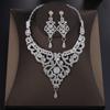 Transfronterizo Europa y Estados Unidos Nuevo collar de diamantes de imitación exagerado pendientes Conjunto de joyas de boda para novia Accesorios de boda fabricantes al contado