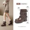 Botas Martin de Suela Gruesa Aogushi Deng para Mujer 2026 Nuevas Botas Cortas Retro de Otoño Botas Vaqueras Western Apiladas