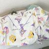 Pijama de Algodón con Nubes de Dibujos Animados de Verano para Mujer, de Manga Corta y Shorts, Cuello en V, Ropa de Verano para Usar, Algodón Puro, Conjunto de Ropa para el Hogar