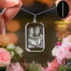 Pingente de cristal personalizado com foto e gravação interna, colar comemorativo para casais, porta-retrato em formato de coração, presente personalizado, dropshipping transfronteiriço