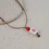 Colar Trançado de Cerâmica Jingdezhen para Mulheres, Estilo Retrô, Corrente para Clavícula Mahjong Novo Estilo Chinês, Cordão Acessório de Tendência Nacional de Luxo Leve