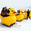 Juguetes para Jugar en la Nieve, Equipo de Esquí, Juego en la Nieve, Carcasa de Moldeo Rotacional, Para Dos Personas, Serie Multisección, Pato Amarillo