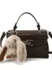 Bolso Pequeño de Alta Gama con Patrón de Piedra para Mujer, Nuevo Bolso de Mano de Nicho Retro 2025 Bolso Kelly, Bolso Cruzado Texturizado para Otoño e Invierno