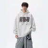 Sudadera con capucha de estilo americano, resistente, de marca de moda, con estampado de letras para hombre, nueva para otoño e invierno, holgada, tipo jersey, top casual