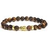 Pulseira da Moda Masculina e Feminina de Olho de Tigre 8mm e Pedra Vulcânica de Lava Preta, Venda Quente Transfronteiriça, Elefantinho