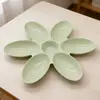 Nuevo Plato de Plástico para Mascotas con Múltiples Compartimentos y Diseño en Forma de Flor para Alimentar y Dar Agua a Gatos, Plato Anti-Competencia de Alimentación para Múltiples Gatos, Plato para Perros, Bandeja de Comida para Mascotas