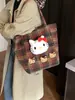 Nova Bolsa de Mão de Lã Xadrez Outono/Inverno da Maillard, Bolsa Transversal de Ombro Estilo Coreano College com Cabeça de Boneca