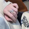 Moda Francesa Blanqueamiento y Modificación Manual Anillo Hombre de Ratán Diamante Amarillo con Elegante Elegante y Completa Apertura de Diamantes, Diseño Ajustable y Versátil