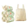 Sacos de Lixo, Sacos Plásticos Espessos na Cor Creme com Alças, Resistentes a Rasgos, Sacos de Lixo Grandes Estilo Colete para Cozinha e Escritório