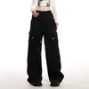 Calça de Trabalho Retrô Americana para Homens e Mulheres, Nova Marca Americana Tendência Calças com Bolso Plissado, Estilo de Rua Versátil Casual Calças de Barra Reta