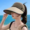 Sombrero de Sol de Ala Ancha para Mujer, Nuevo Estilo Primavera y Verano, Gorra de Béisbol Transpirable de Malla con Protección Solar, Sombrero para Viajes al Aire Libre con Protección UV