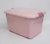 Caja de almacenamiento de plástico grande con ruedas, con tapa, para juguetes, libros, caja de almacenamiento sellada