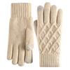 Luvas de Tricô para Outono e Inverno, Camada Dupla para Aquecimento, Proteção contra Frio ao Ar Livre, Versáteis, Forradas com Lã, Espessadas, Compatíveis com Tela de Toque, Proteção contra Frio para Adultos