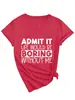 Admita Que a Vida Seria Amazon Ebay Site Independente Moda Casual Camiseta Feminina de Gola V Manga Curta