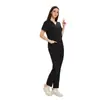 Comercio Exterior Amazon Conjunto de Scrubs Negros Delgados para Doctoras, Bata Quirúrgica para Enfermeras, Conjunto de Ropa de Trabajo Elástica con Cuello en V