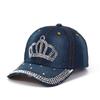 Comercio exterior transfronterizo corona con tapa de diamante gorra de béisbol de diamante sombrero de vaquero diamante brillante gorra de sol de pico de pato fabricantes al por mayor en stock