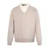 26832 Suéter de Tricô Falso de Duas Peças Tendência Street Style Estilo Old Money de Luxo com Design Relaxado para Homens